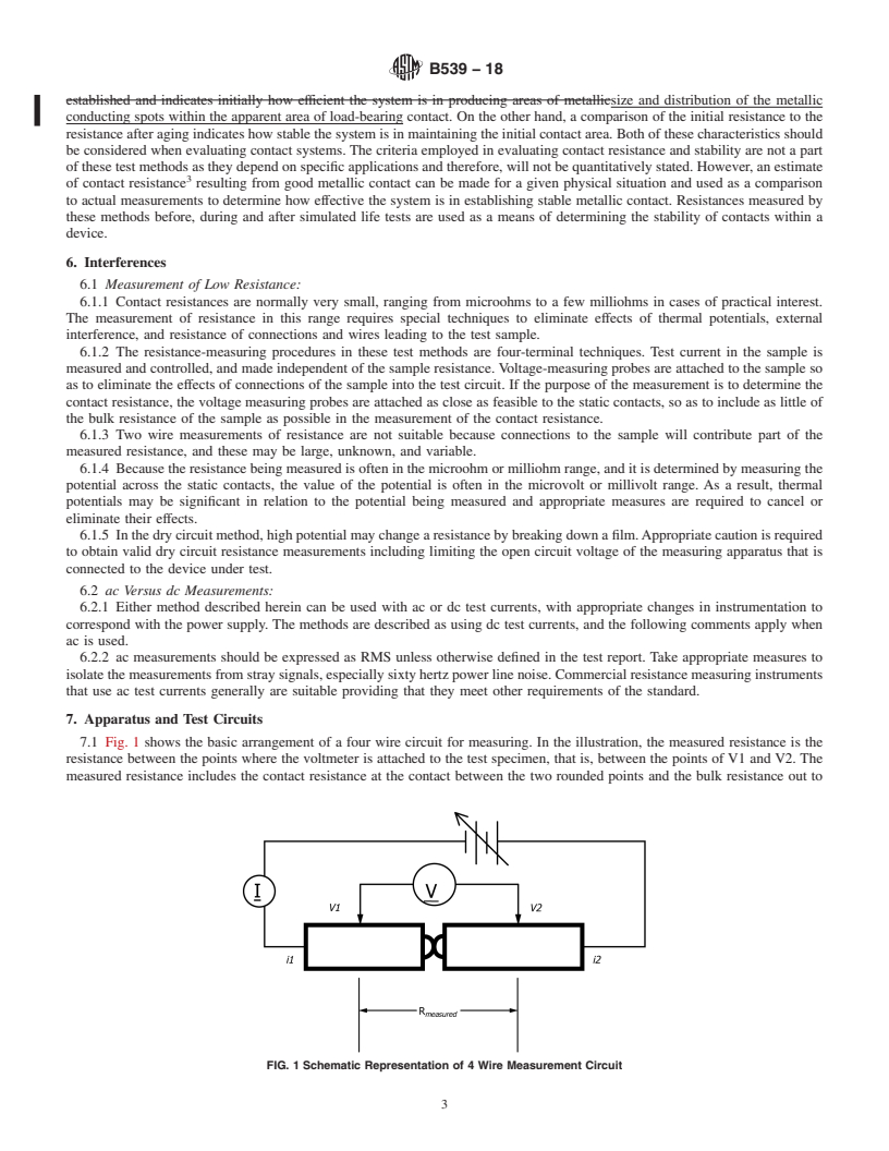 REDLINE ASTM B539-18 - Standard Test Methods for Measuring Resistance of Electrical Connections (Static Contacts)