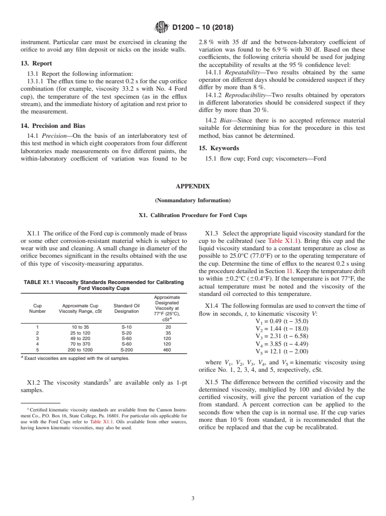 ASTM D1200-10(2018) - Standard Test Method for Viscosity by Ford Viscosity Cup