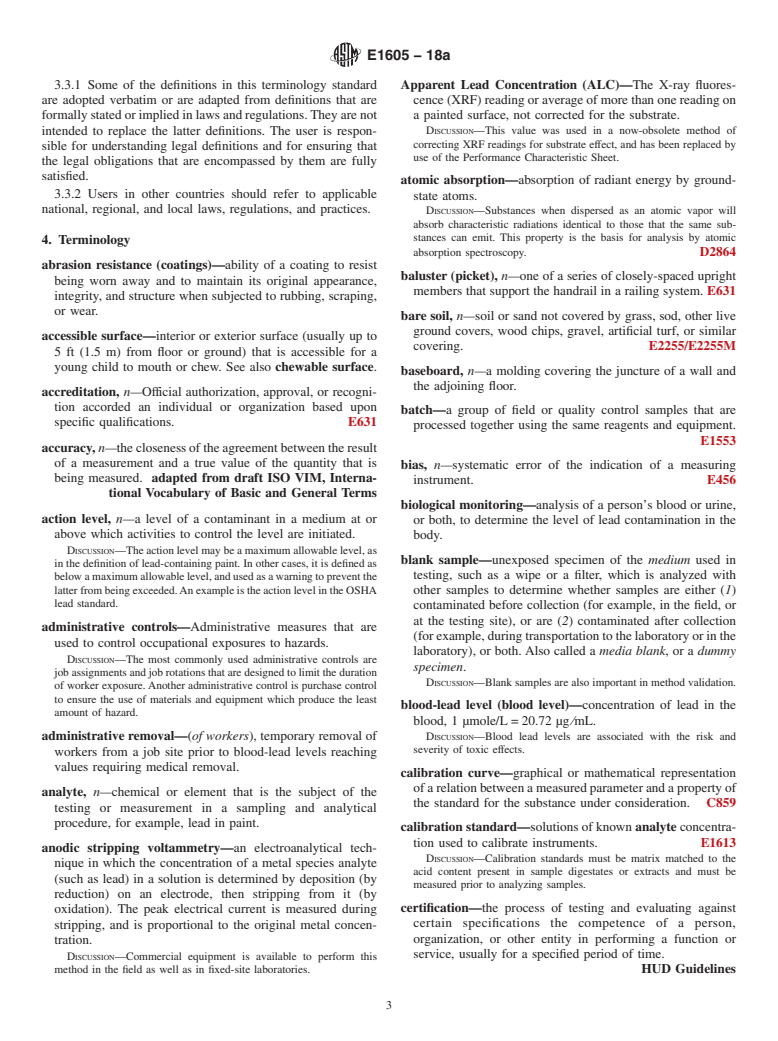 ASTM E1605-18a - Standard Terminology Relating to Lead in Buildings