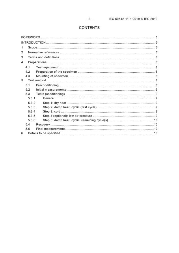 IEC 60512-11-1:2019 IEC 60512-11-1:2019 - Connectors for electrical and electronic equipment - Tests and measurements - Part 11-1: Climatic tests - Test 11a - Climatic sequence - Page 4 preview