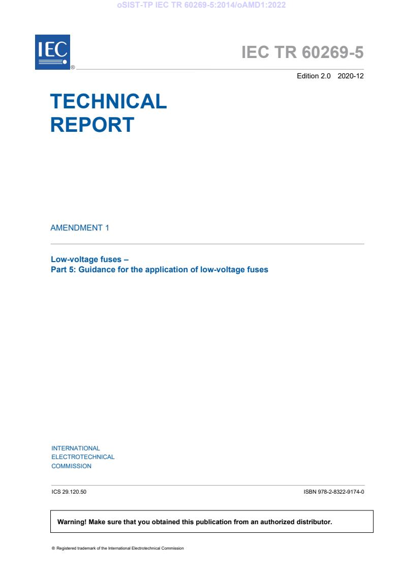 TP IEC TR 60269-5:2014/oAMD1:2022 - BARVE