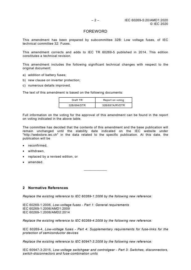 SIST-TP IEC TR 60269-5:2022/AMD1:2023 IEC TR 60269-5:2014/AMD1:2020 - Amendment 1 - Low-voltage fuses - Part 5: Guidance for the application of low-voltage fuses - Page 4 preview