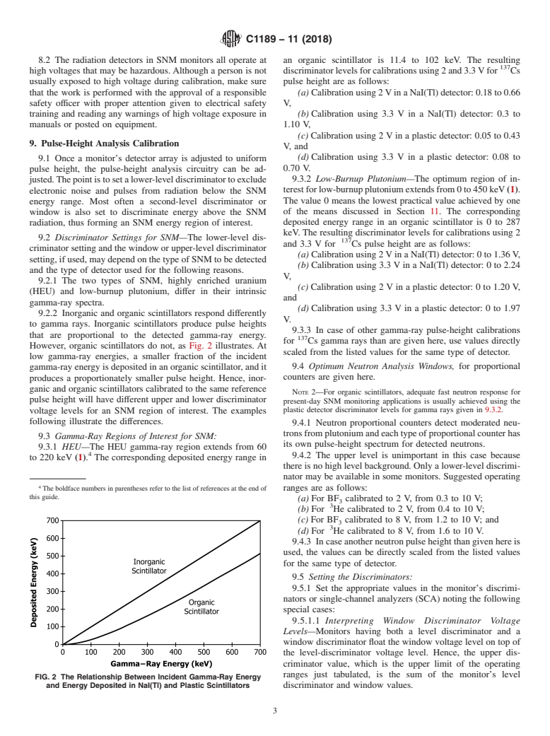 ASTM C1189-11(2018) - Standard Guide to  Procedures for Calibrating Automatic Pedestrian SNM Monitors