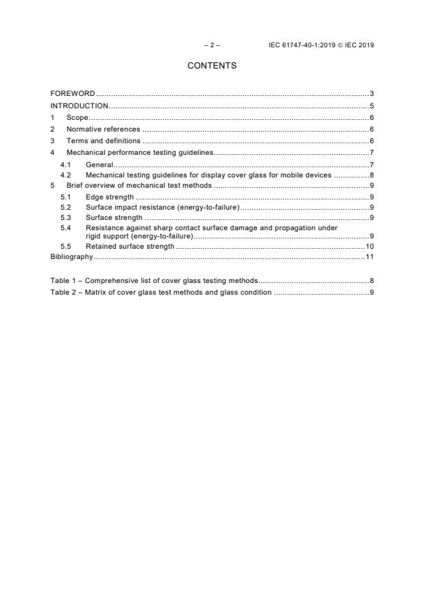 IEC 61747-40-1:2019 IEC 61747-40-1:2019 - Liquid crystal display devices - Part 40-1: Mechanical testing of display cover glass for mobile devices - Guidelines - Page 4 preview