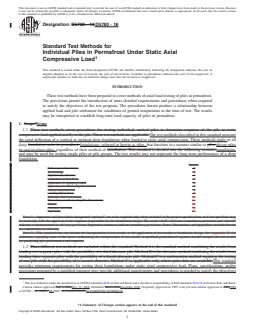 ASTM D5780-18 REDLINE ASTM D5780-18 - Standard Test Methods for Individual Piles in Permafrost Under Static Axial Compressive Load - Page 1 preview