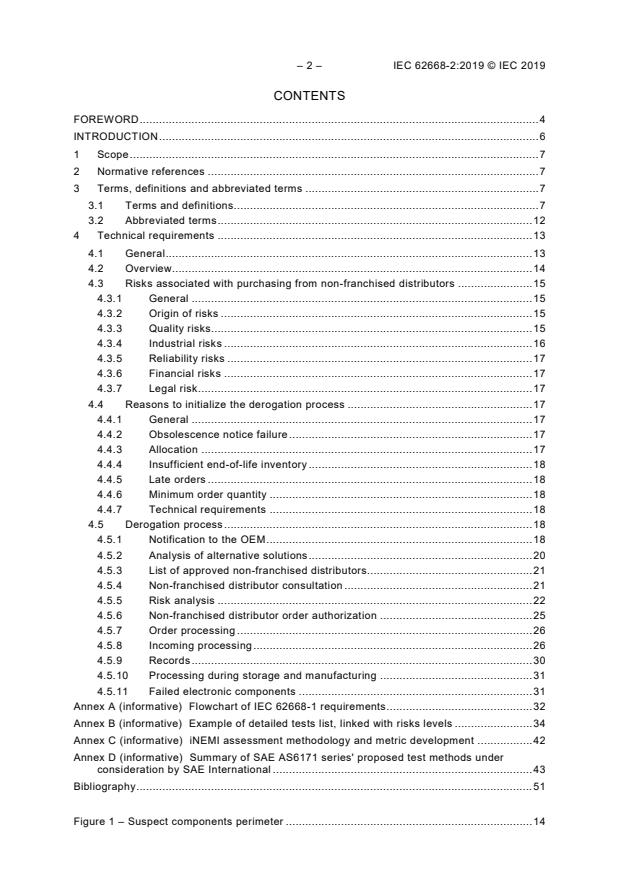 IEC 62668-2:2019 IEC 62668-2:2019 - Process management for avionics - Counterfeit prevention - Part 2: Managing electronic components from non-franchised sources - Page 4 preview