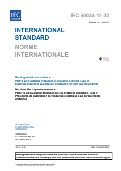 IEC 60034-18-32:2022 - Rotating electrical machines - Part 18-32: Functional evaluation of insulation systems (Type II) - Electrical endurance qualification procedures for form-wound windings - Page 3 preview