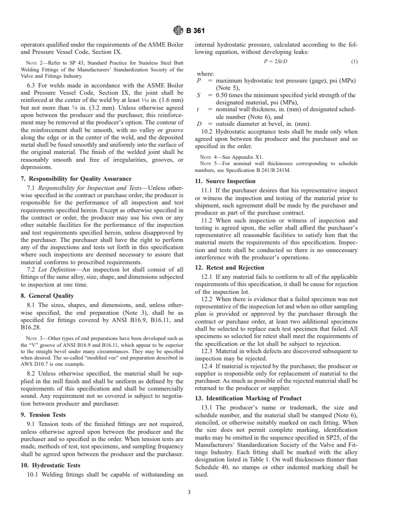 ASTM B361-95 - Standard Specification for Factory-Made Wrought Aluminum and Aluminum-Alloy Welding Fittings