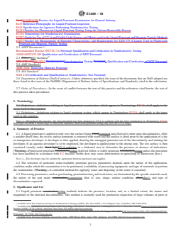ASTM E1209-18 REDLINE ASTM E1209-18 - Standard Practice for Fluorescent Liquid Penetrant Testing Using the Water-Washable Process - Page 2 preview