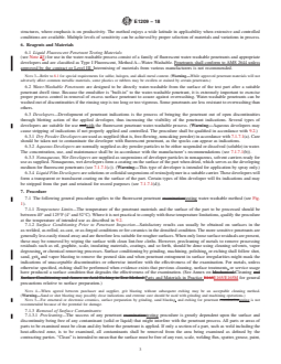 ASTM E1209-18 REDLINE ASTM E1209-18 - Standard Practice for Fluorescent Liquid Penetrant Testing Using the Water-Washable Process - Page 3 preview