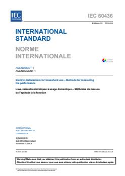 IEC 60436:2015/AMD1:2020 - Amendment 1 - Electric dishwashers for household use - Methods for measuring the performance - Page 3 preview