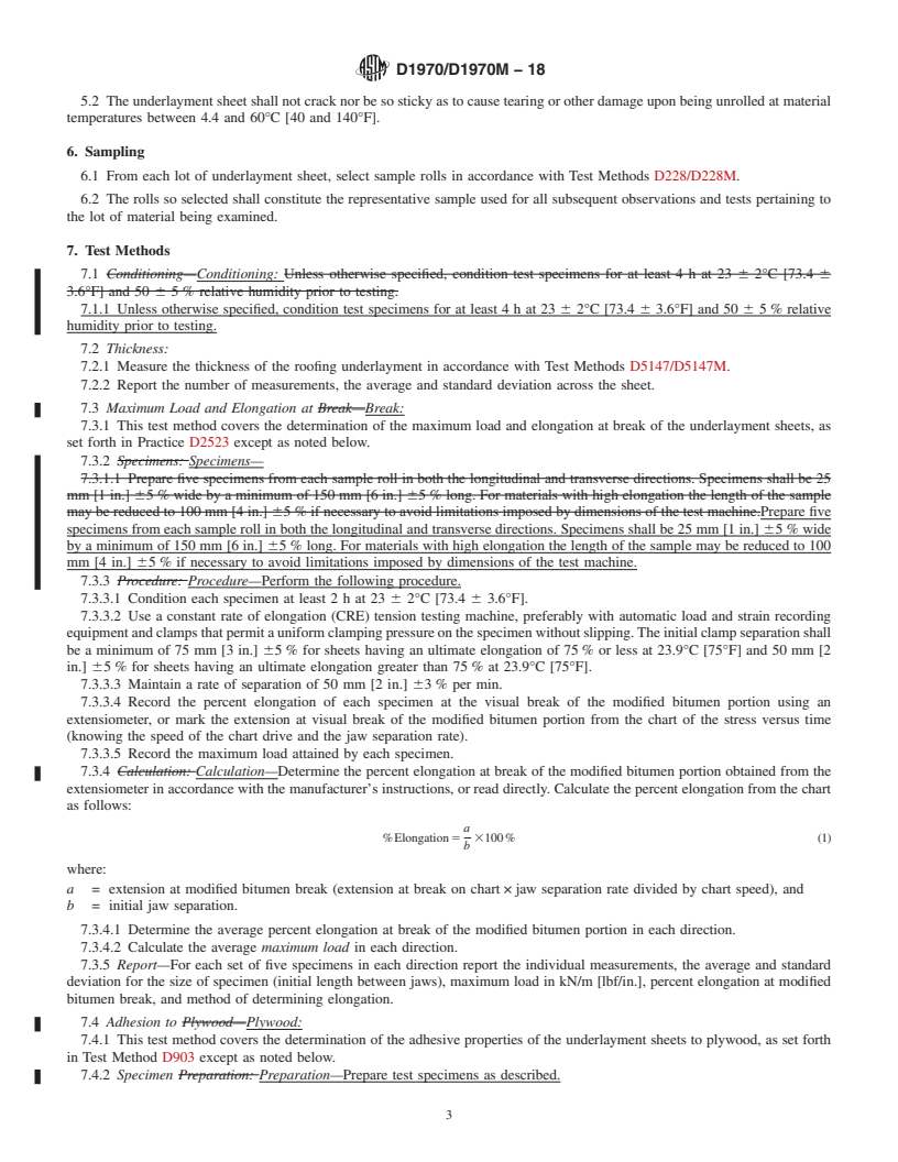 REDLINE ASTM D1970/D1970M-18 - Standard Specification for  Self-Adhering Polymer Modified Bituminous Sheet Materials Used   as Steep Roofing Underlayment for Ice Dam Protection