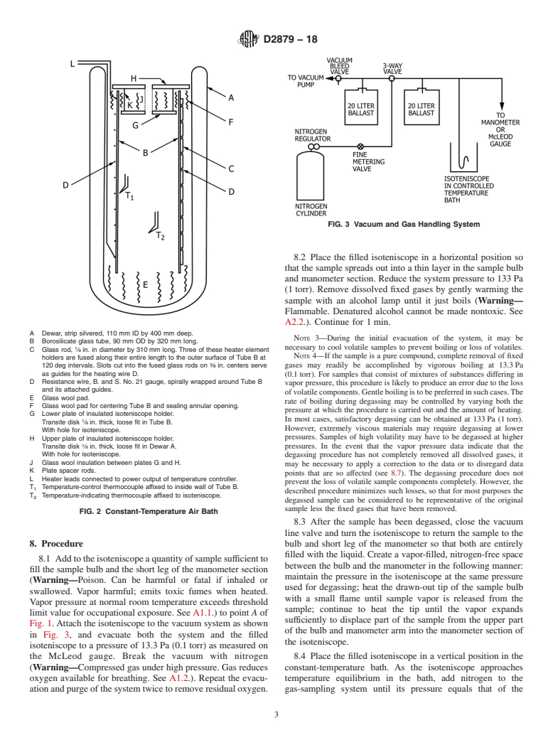 ASTM D2879-18 - Standard Test Method for Vapor Pressure-Temperature Relationship and Initial Decomposition   Temperature of Liquids by Isoteniscope