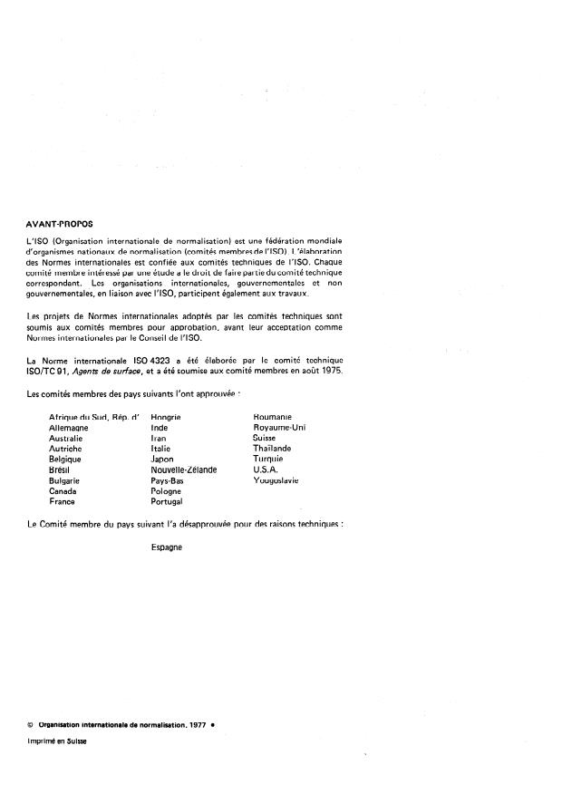 ISO 4323:1977 ISO 4323:1977 - Savons -- Dosage des chlorures -- Méthode potentiométrique - Page 2 preview
