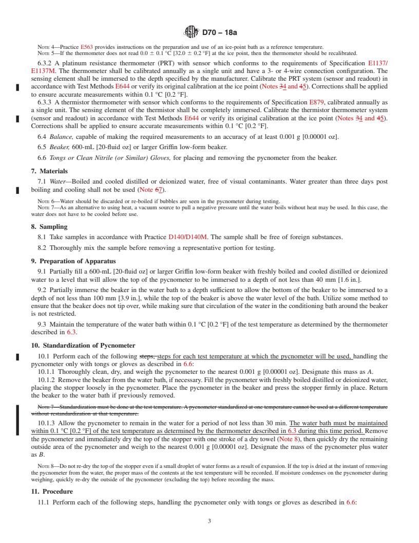 REDLINE ASTM D70-18a - Standard Test Method for  Density of Semi-Solid Asphalt Binder (Pycnometer Method)