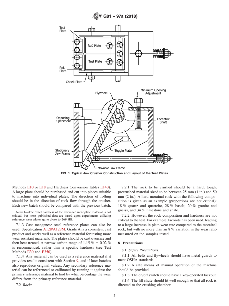 ASTM G81-97a(2018) - Standard Test Method for  Jaw Crusher Gouging Abrasion Test