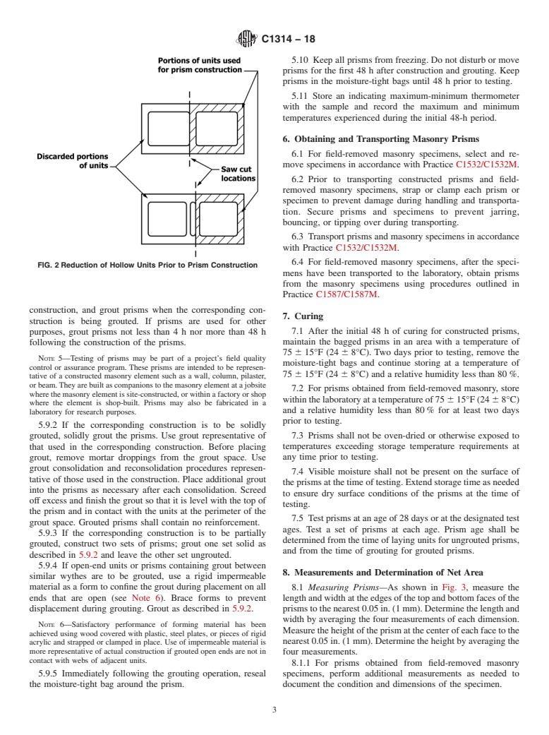 ASTM C1314-18 - Standard Test Method for  Compressive Strength of Masonry Prisms