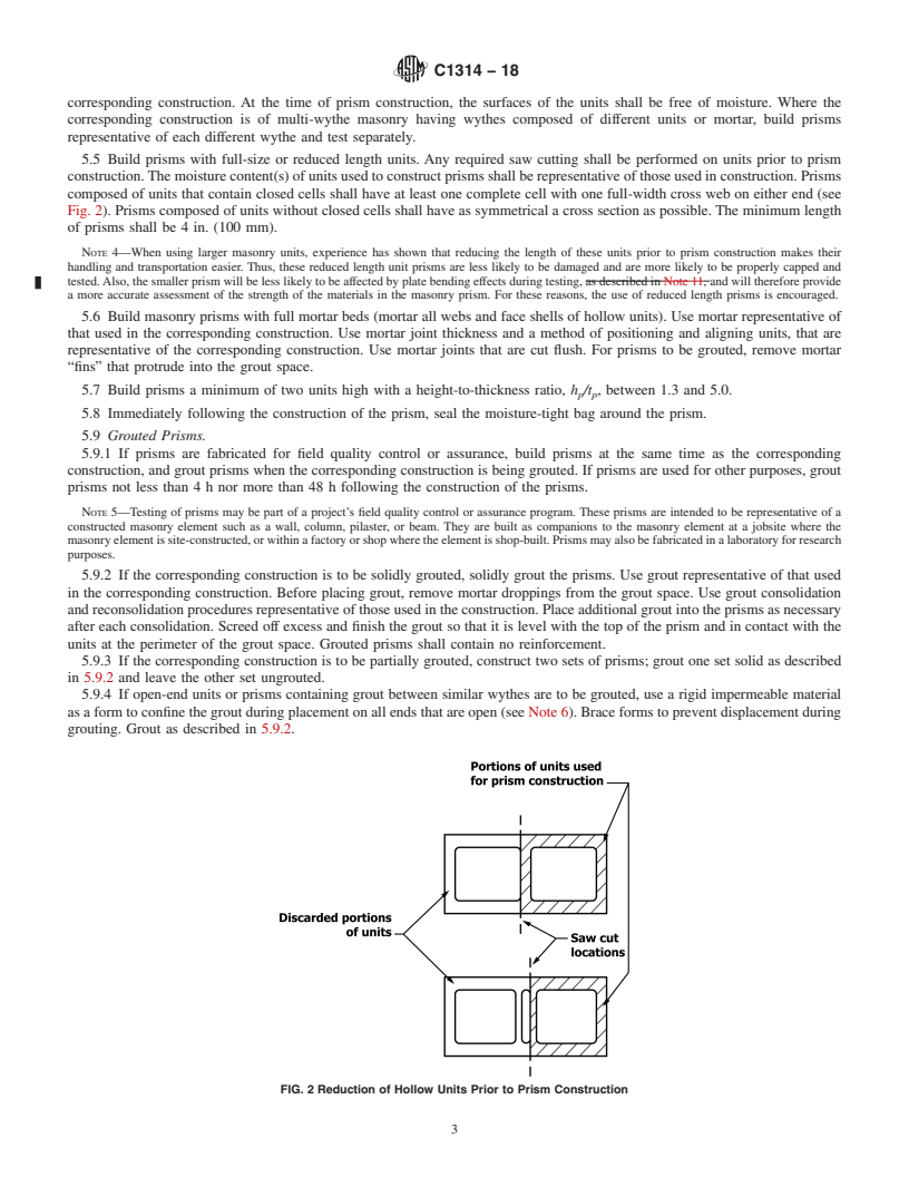 REDLINE ASTM C1314-18 - Standard Test Method for  Compressive Strength of Masonry Prisms