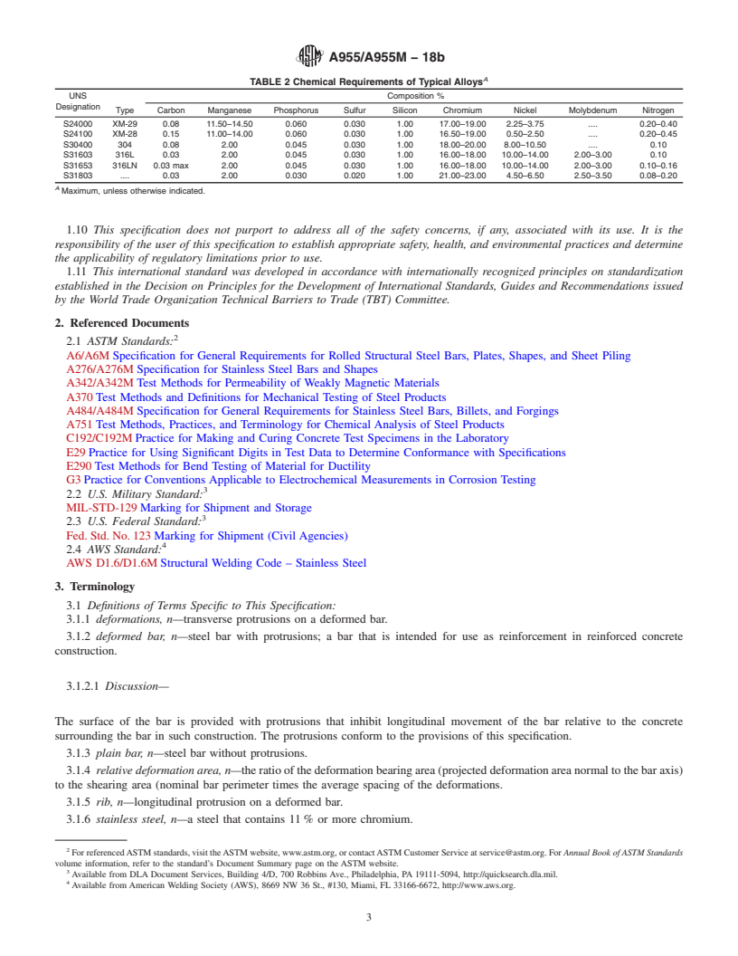 REDLINE ASTM A955/A955M-18b - Standard Specification for  Deformed and Plain Stainless Steel Bars for Concrete Reinforcement