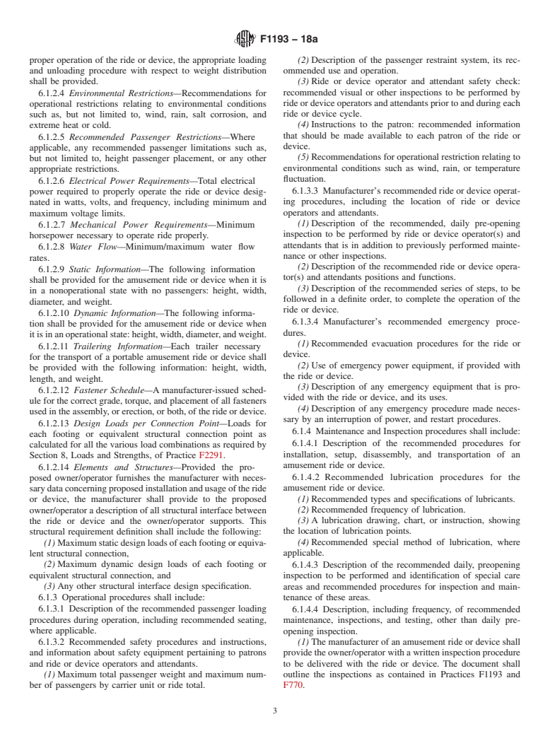 ASTM F1193-18a - Standard Practice for Quality, Manufacture, and Construction of Amusement Rides and  Devices