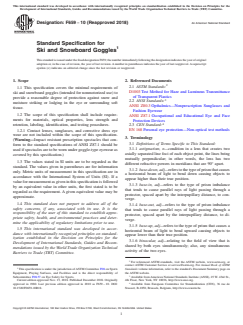 ASTM F659-10(2018) ASTM F659-10(2018) - Standard Specification for Ski and Snowboard Goggles - Page 1 preview