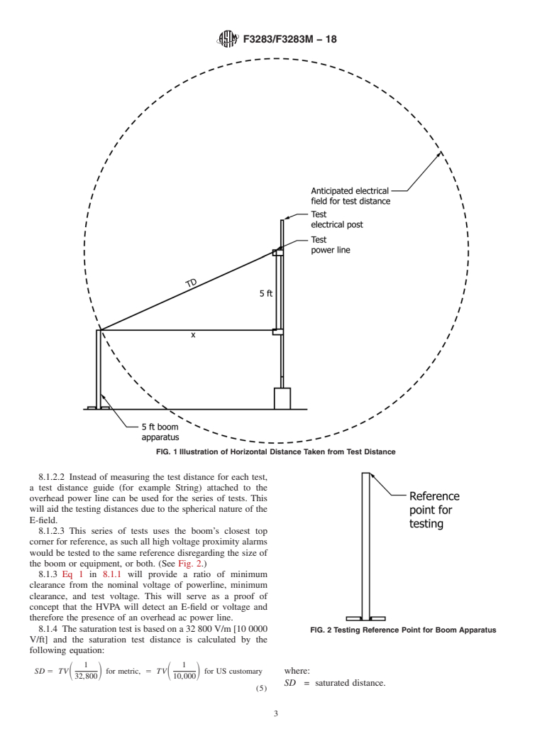 ASTM F3283/F3283M-18 - Standard Specification for the Manufacturing of High-Voltage Proximity Alarm to be used  for the Detection of Overhead High Voltage Alternating Current (AC)