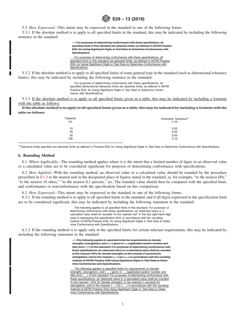 REDLINE ASTM E29-13(2019) - Standard Practice for  Using Significant Digits in Test Data to Determine Conformance  with Specifications