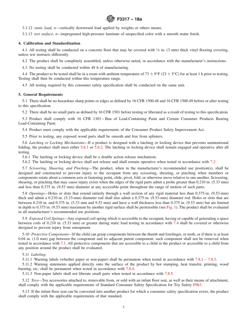 REDLINE ASTM F3317-18a - Standard Consumer Safety Specification for Infant Floor Seats