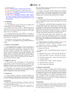 ASTM D8193-18 ASTM D8193-18 - Standard Test Method for Total Oil and Grease (TOG) and Total Petroleum Hydrocarbon (TPH) in Water and Wastewater with Solvent Extraction Using Non-Dispersive Mid-IR Transmission Spectroscopy - Page 2 preview
