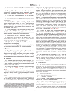 ASTM D8193-18 ASTM D8193-18 - Standard Test Method for Total Oil and Grease (TOG) and Total Petroleum Hydrocarbon (TPH) in Water and Wastewater with Solvent Extraction Using Non-Dispersive Mid-IR Transmission Spectroscopy - Page 3 preview