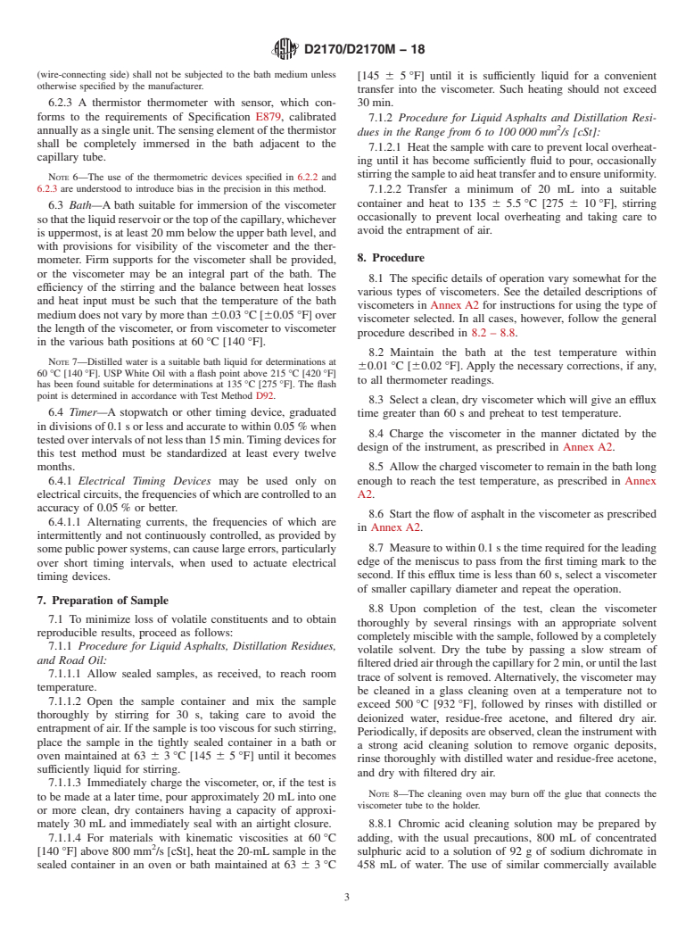 ASTM D2170/D2170M-18 - Standard Test Method for  Kinematic Viscosity of Asphalts