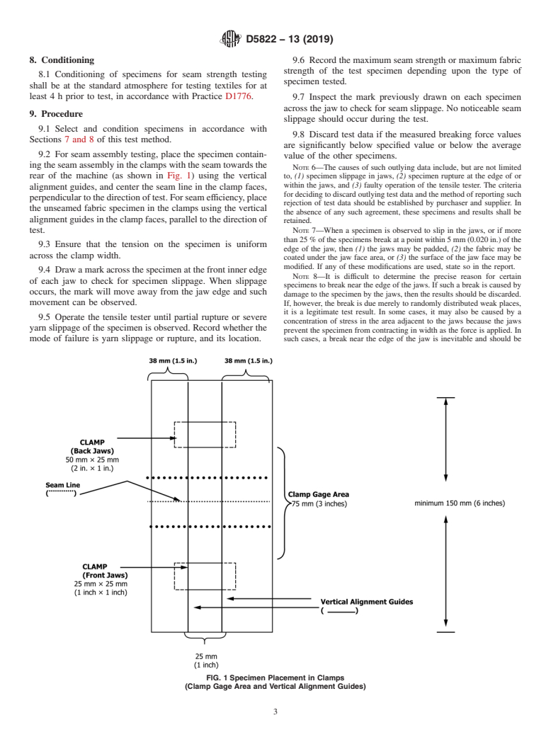 ASTM D5822-13(2019) - Standard Test Method for  Determining Seam Strength in Inflatable Restraint Cushions