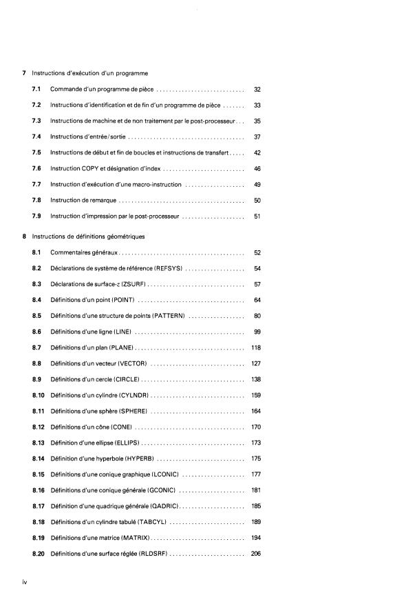 ISO 4342:1985 ISO 4342:1985 - Commande numérique des machines -- Données d'entrée des processeurs CN -- Langage de référence de base pour programme de piece - Page 4 preview