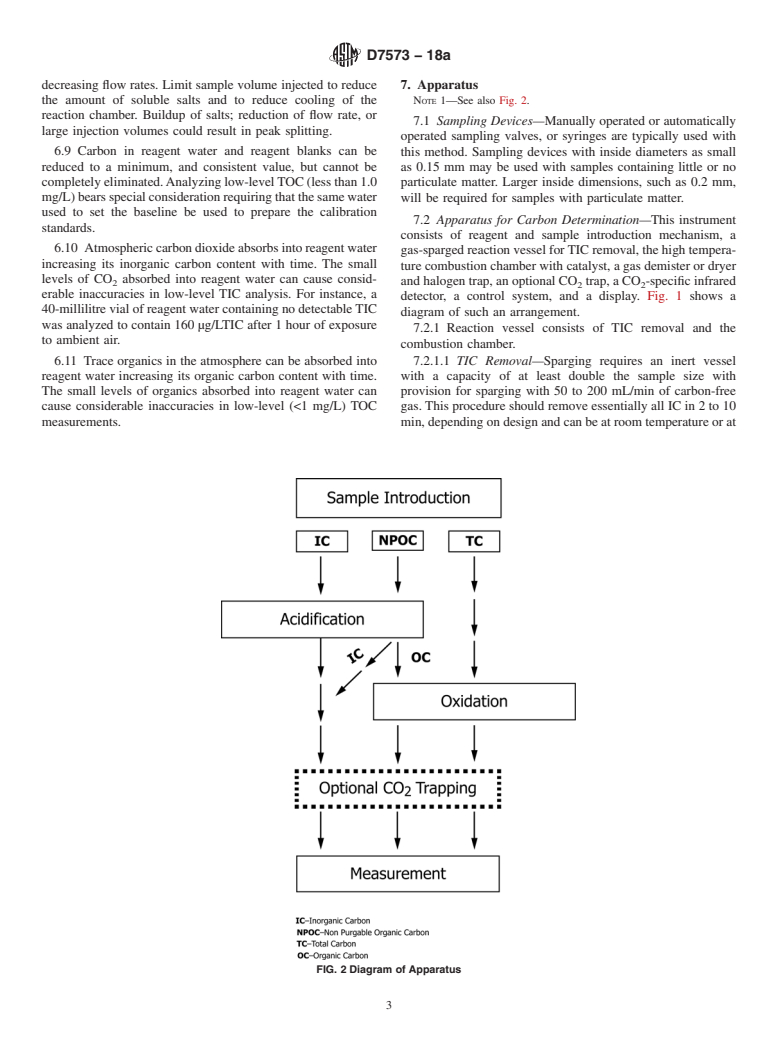 ASTM D7573-18a - Standard Test Method for  Total Carbon and Organic Carbon in Water by High Temperature  Catalytic Combustion and Infrared Detection