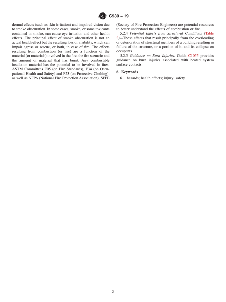 ASTM C930-19 - Standard Classification of  Potential Health and Safety Concerns Associated With Thermal  Insulation Materials and Accessories