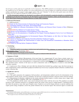ASTM D5777-18 REDLINE ASTM D5777-18 - Standard Guide for Using the Seismic Refraction Method for Subsurface Investigation - Page 2 preview