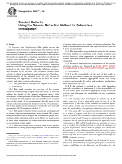 ASTM D5777-18 ASTM D5777-18 - Standard Guide for Using the Seismic Refraction Method for Subsurface Investigation - Page 1 preview