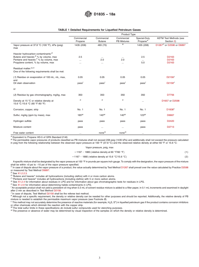 ASTM D1835-18a - Standard Specification for Liquefied Petroleum (LP) Gases