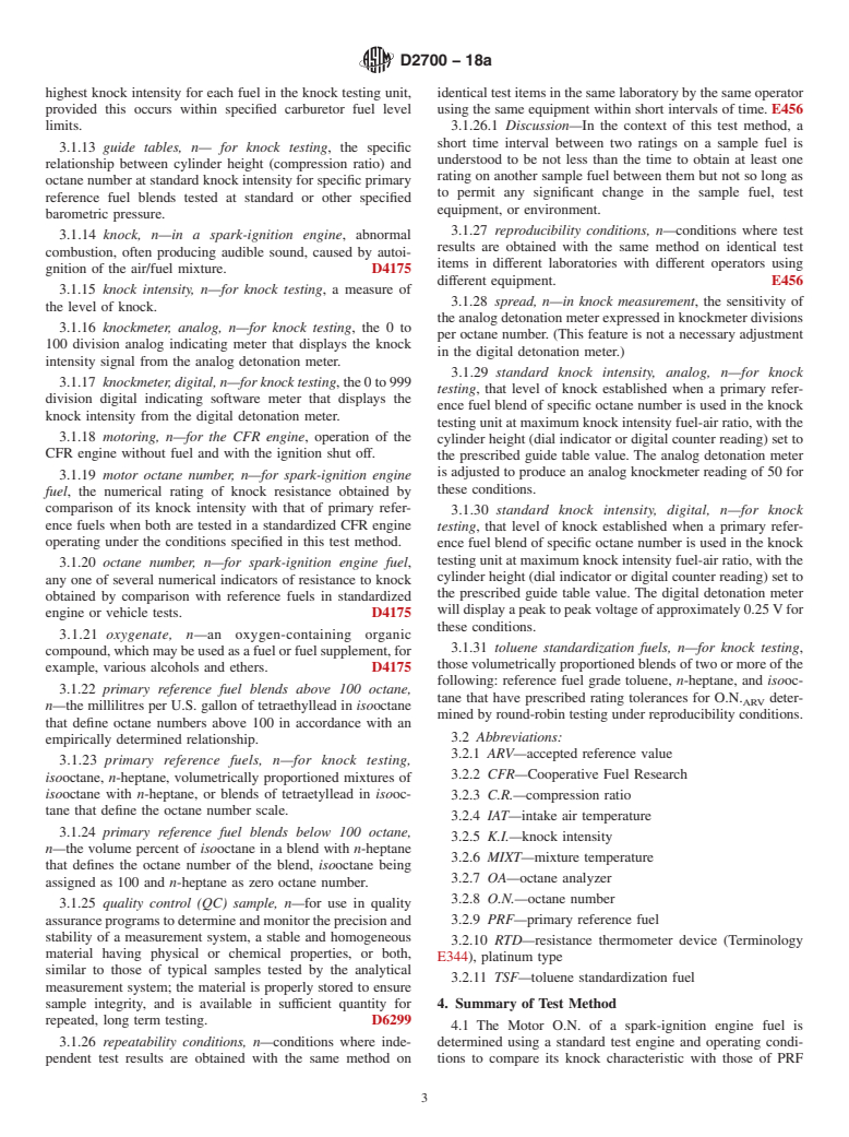 ASTM D2700-18a - Standard Test Method for Motor Octane Number of Spark-Ignition Engine Fuel