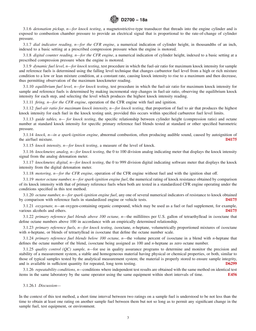 REDLINE ASTM D2700-18a - Standard Test Method for Motor Octane Number of Spark-Ignition Engine Fuel