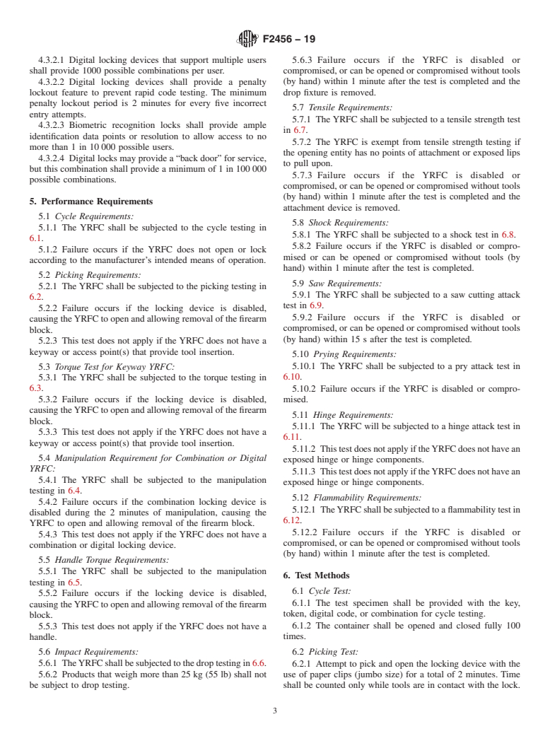 ASTM F2456-19 - Standard Specification for  Youth-Resistant Firearms Containers (YRFCs)