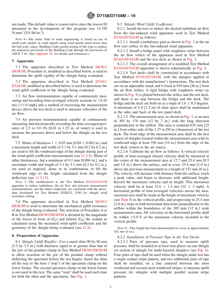 ASTM D7158/D7158M-19 - Standard Test Method for  Wind Resistance of Asphalt Shingles (Uplift Force/Uplift  Resistance  Method)