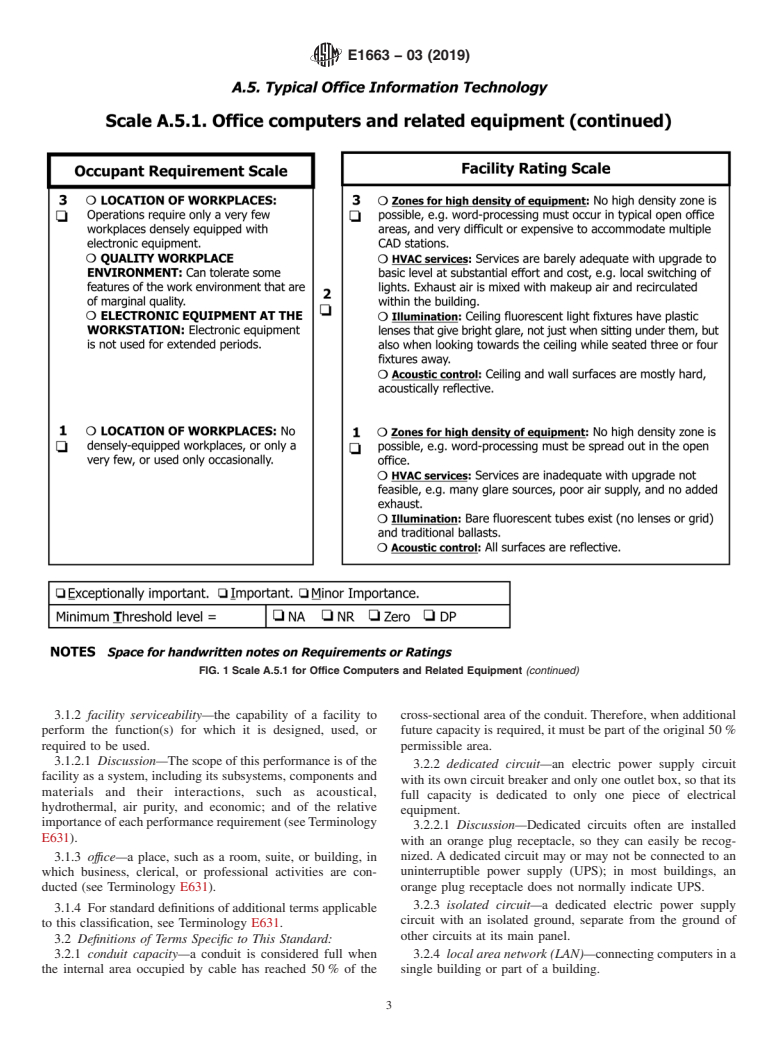 ASTM E1663-03(2019) - Standard Classification for Serviceability of an Office Facility for Typical Office Information  Technology