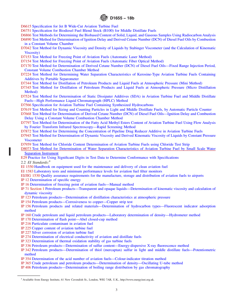 REDLINE ASTM D1655-18b - Standard Specification for Aviation Turbine Fuels