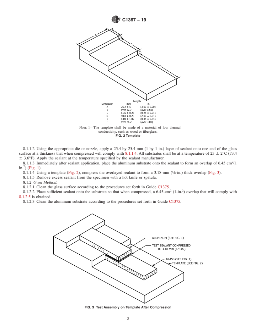 REDLINE ASTM C1367-19 - Standard Test Method for  Dead Load Resistance of a Sealant in Elevated Temperatures