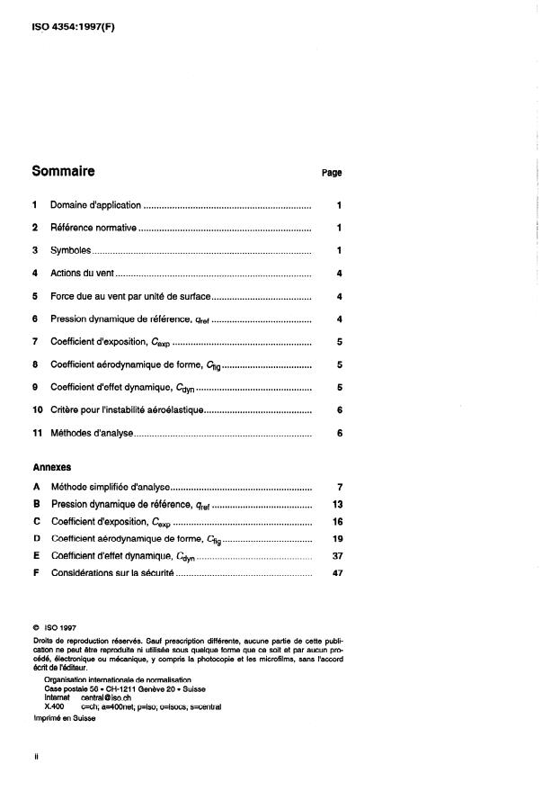 ISO 4354:1997 ISO 4354:1997 - Actions du vent sur les structures - Page 2 preview