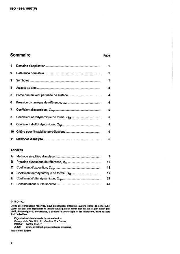 ISO 4354:1997 ISO 4354:1997 - Actions du vent sur les structures - Page 2 preview