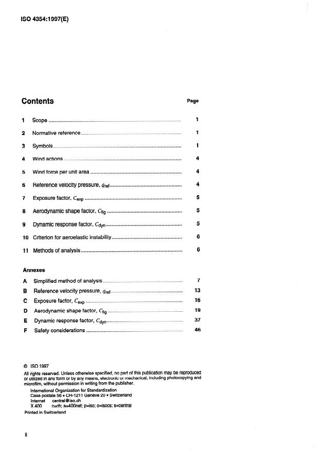 ISO 4354:1997 ISO 4354:1997 - Wind actions on structures - Page 2 preview