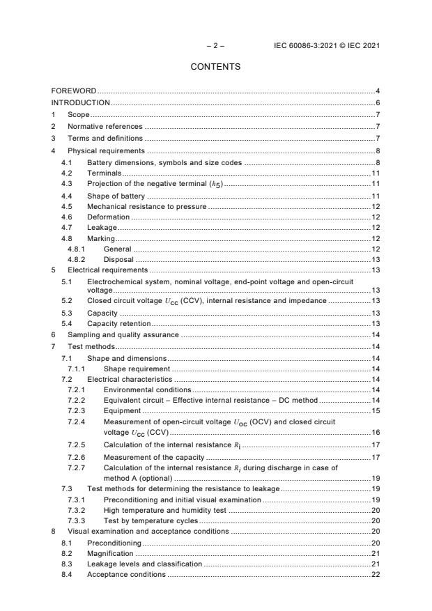 IEC 60086-3:2021 IEC 60086-3:2021 - Primary batteries - Part 3: Watch batteries - Page 4 preview