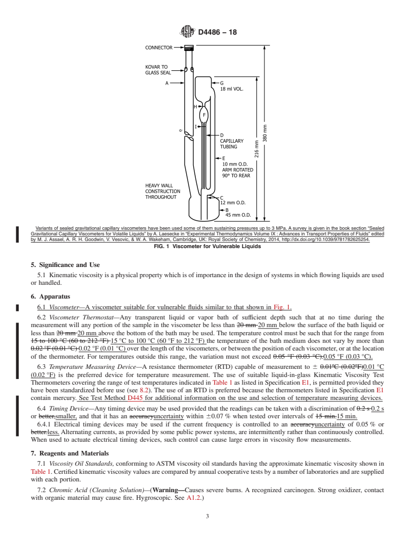 REDLINE ASTM D4486-18 - Standard Test Method for Kinematic Viscosity of Volatile and Reactive Liquids